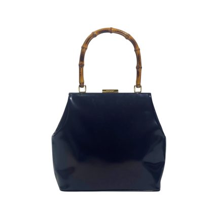 Gucci Bamboo Box Leather Frame Top Handle Bag