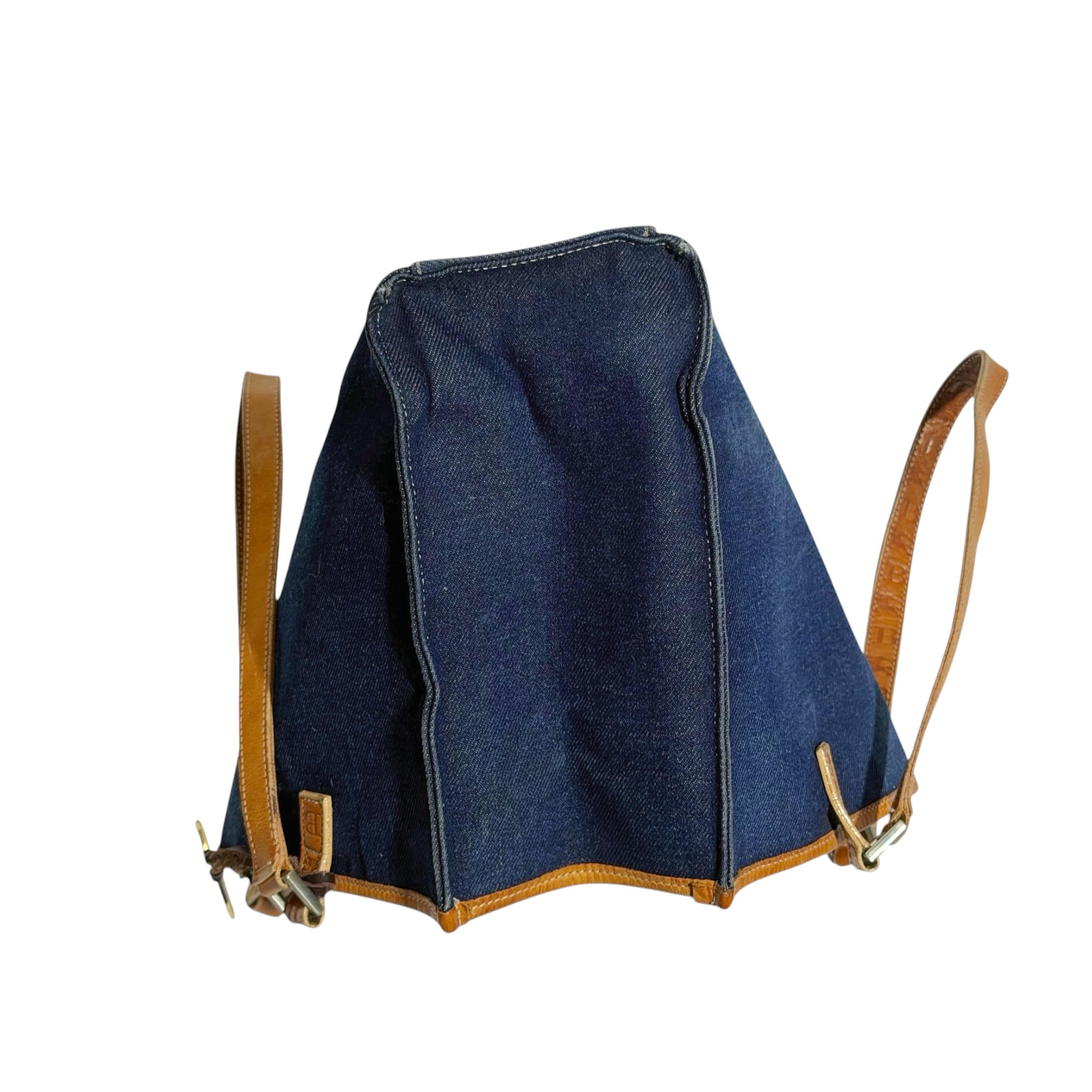 Burberry Leather Strap Denim Tote Bag - Image 5