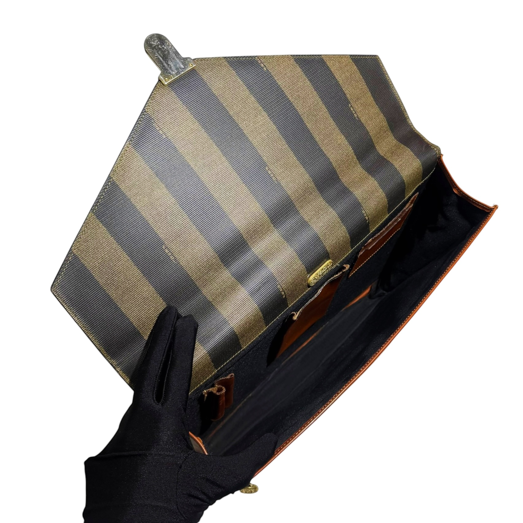Fendi Pequin Briefcase Bag - Image 9