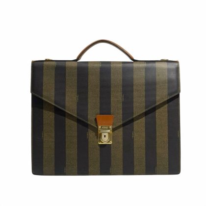 Fendi Pequin Briefcase Bag