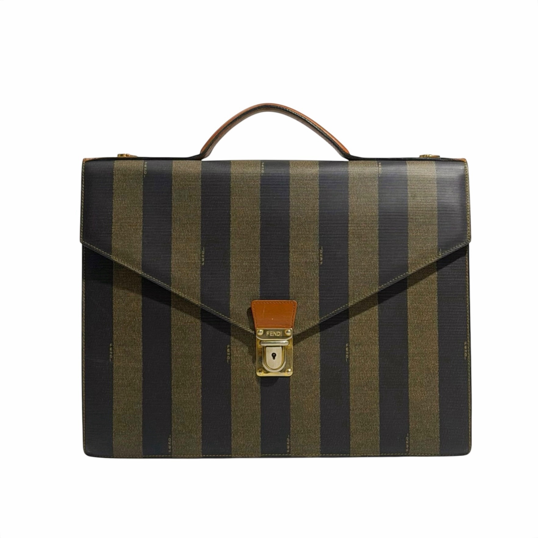 Fendi Pequin Briefcase Bag