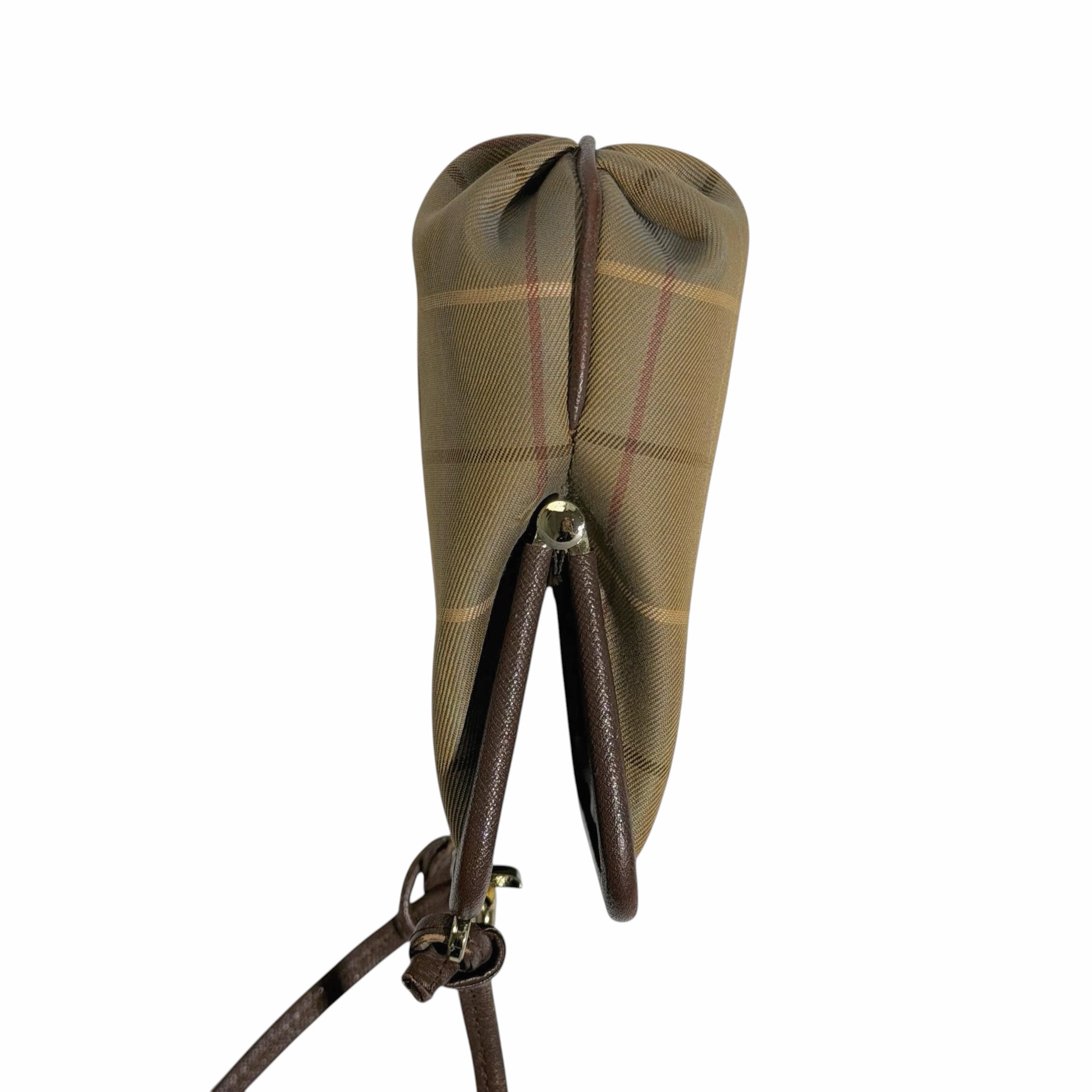 Burberry Vintage Check Leather Strap Kiss Lock Bag - Image 4