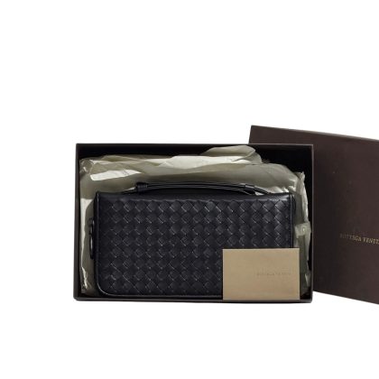 Bottega Veneta Intrecciato Top Handle Leather Clutch
