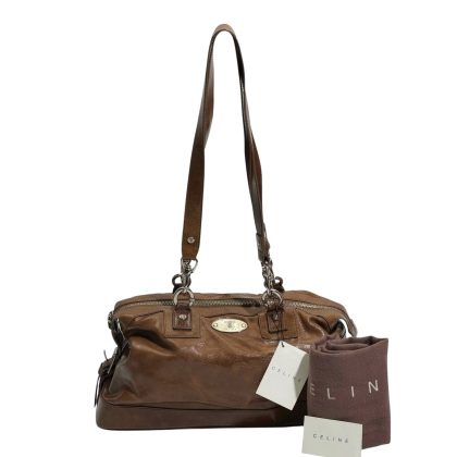 Celine Satchel Patent Leather Shoulder Bag