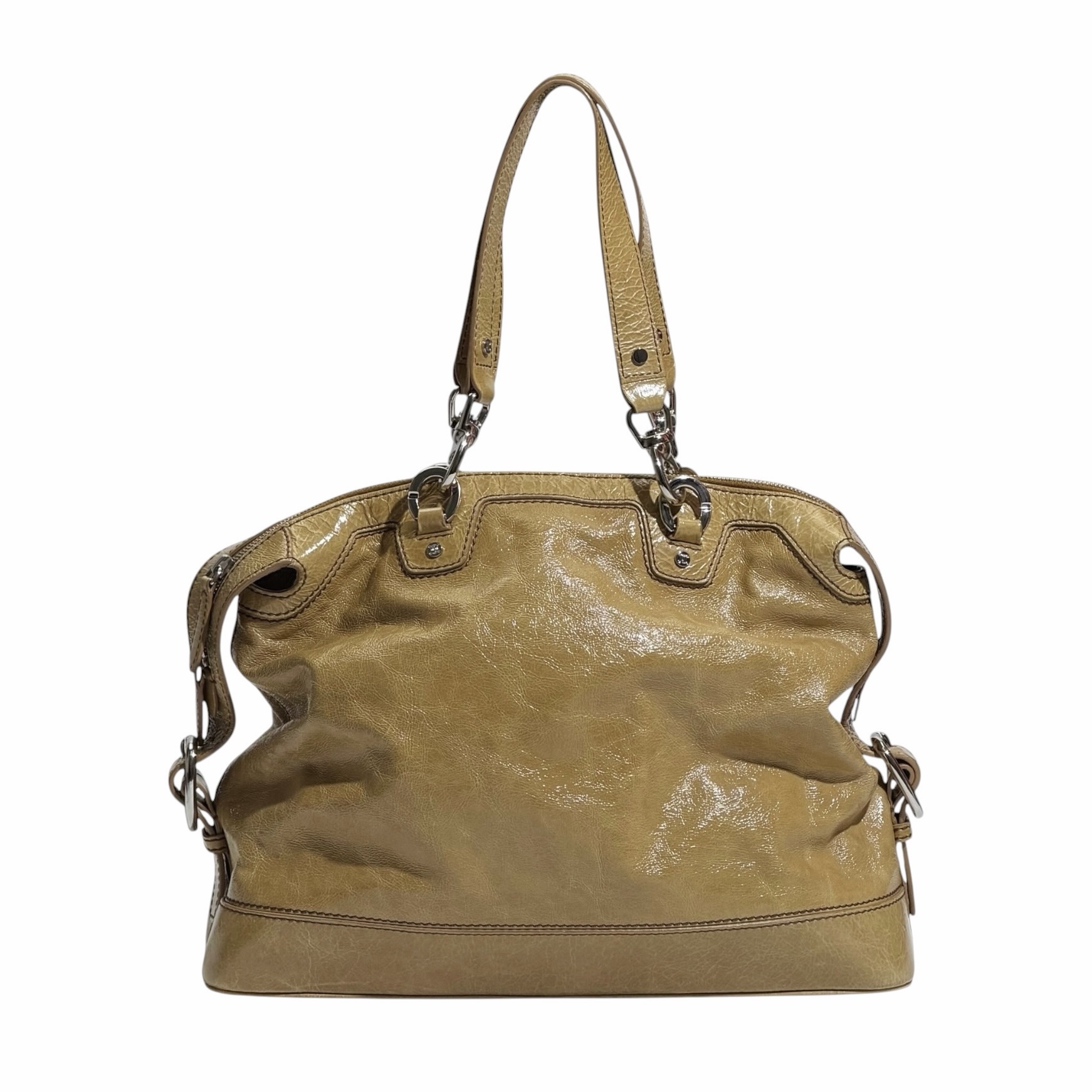 Celine Crinkled Patent Leather Handbag - Image 2