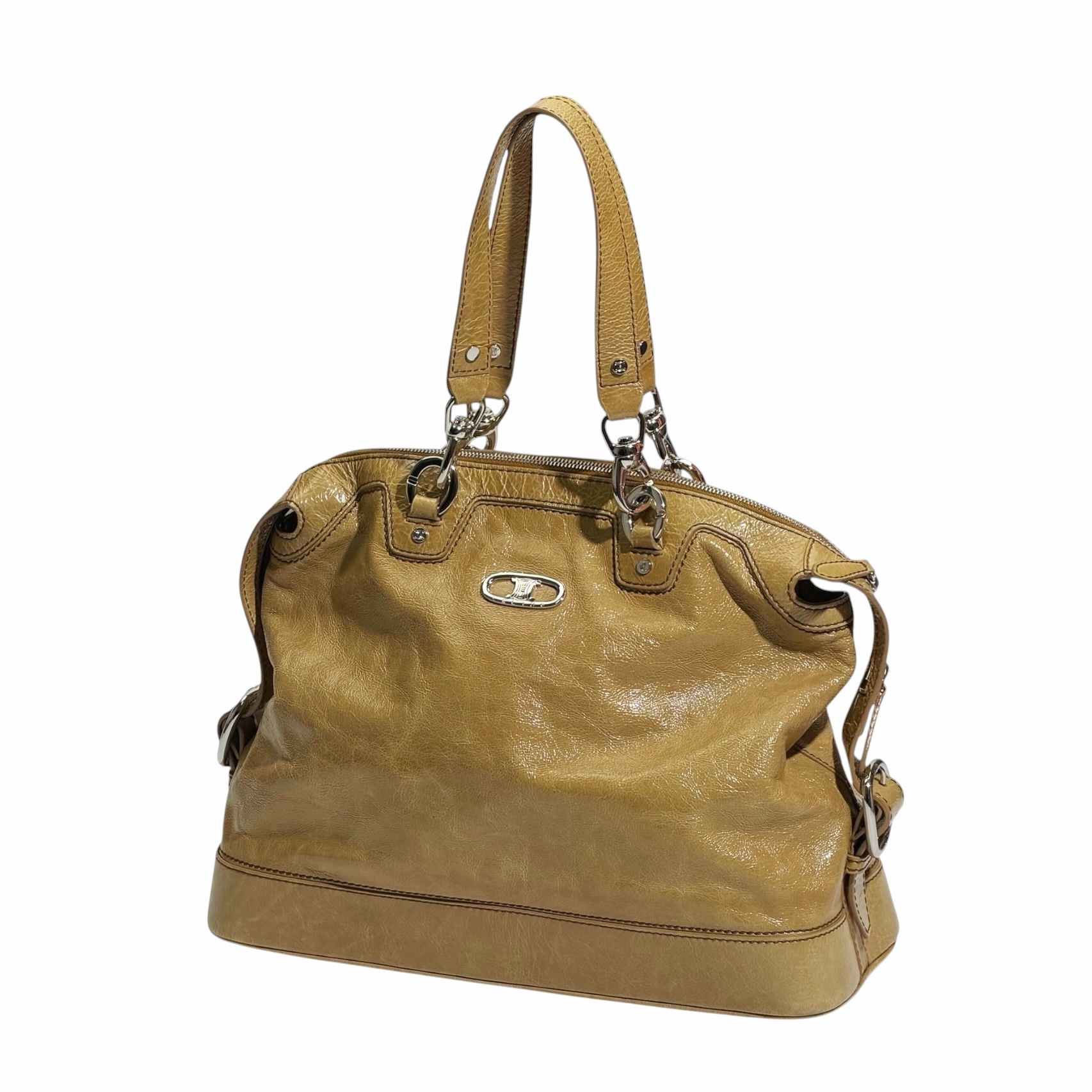 Celine Crinkled Patent Leather Handbag - Image 3