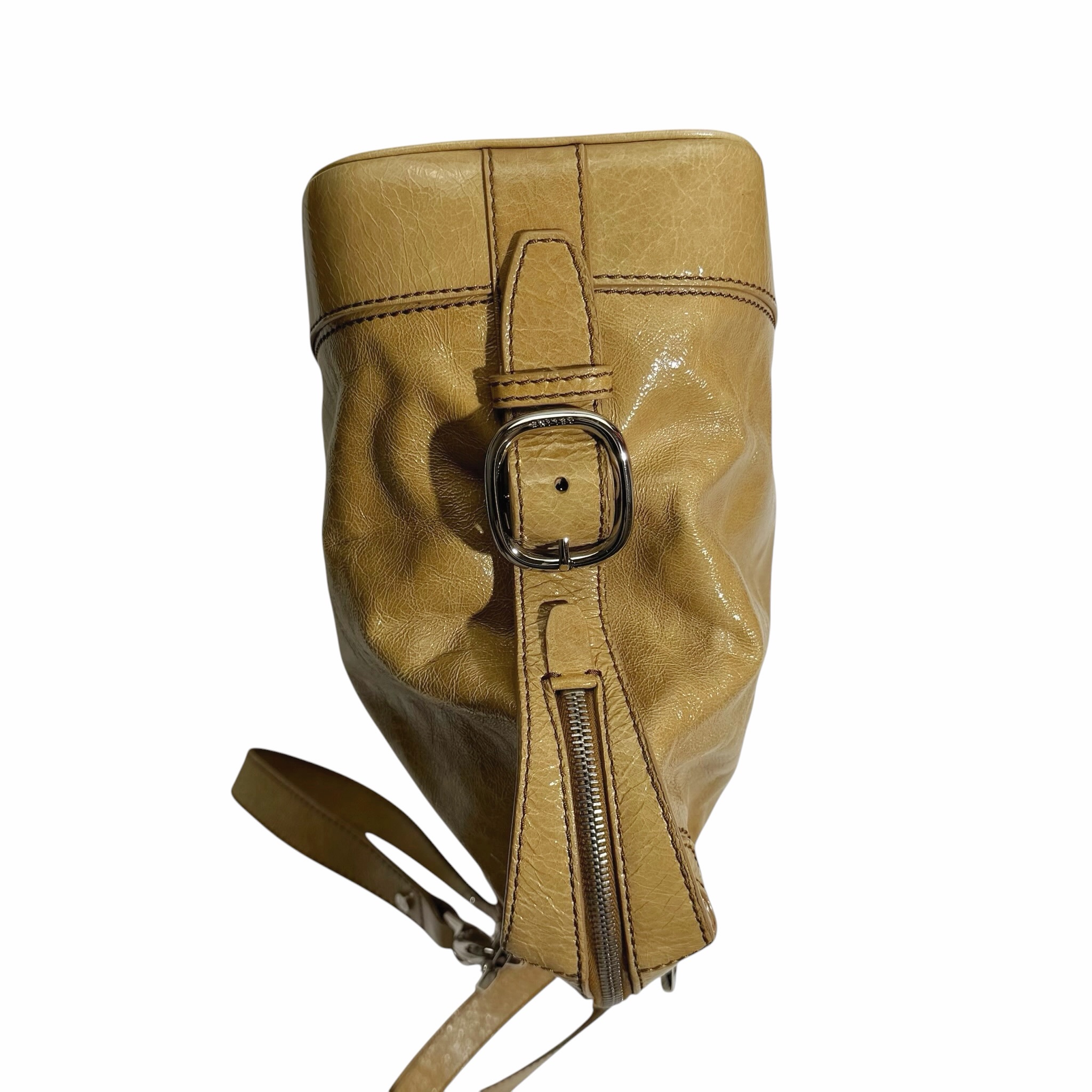 Celine Crinkled Patent Leather Handbag - Image 5
