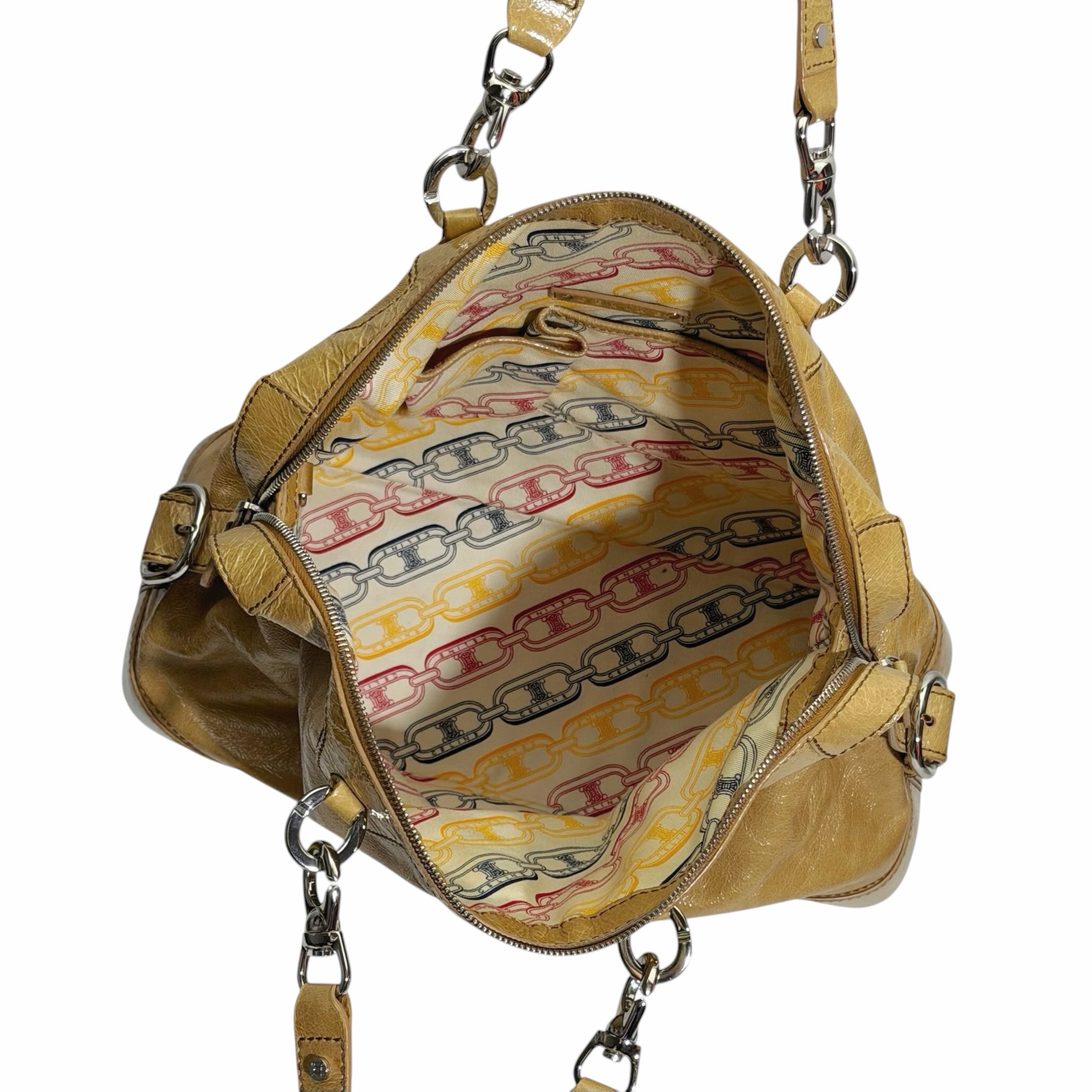 Celine Crinkled Patent Leather Handbag - Image 9