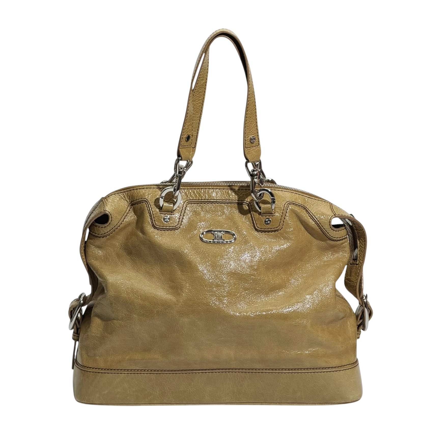 Celine Crinkled Patent Leather Handbag