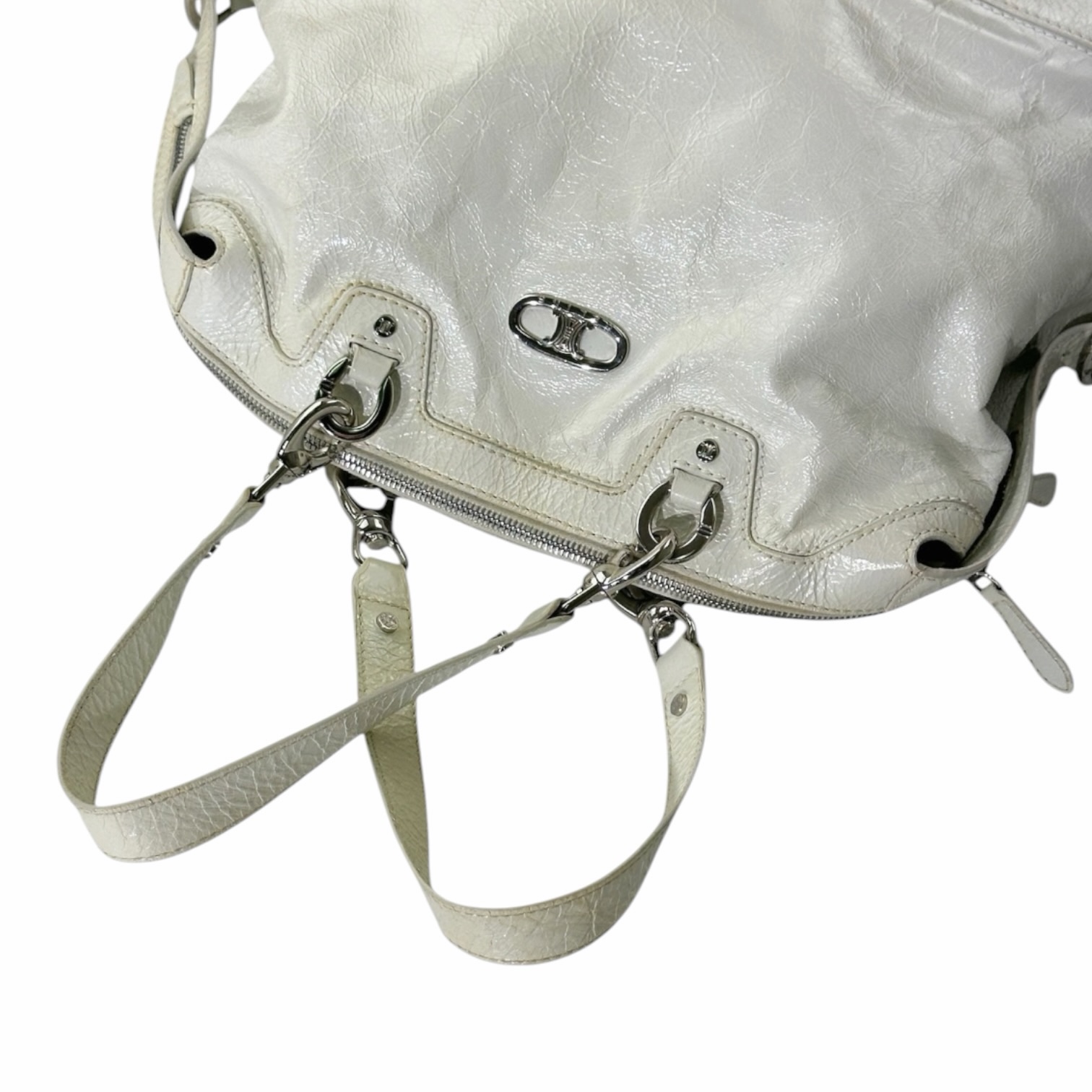 Celine Crinkled Patent Leather Handbag - Image 7