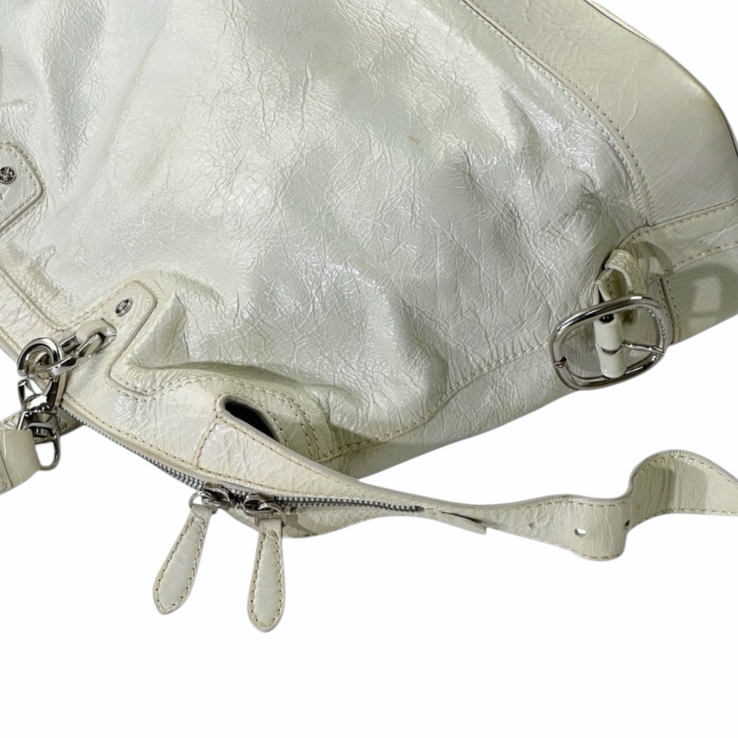 Celine Crinkled Patent Leather Handbag - Image 8