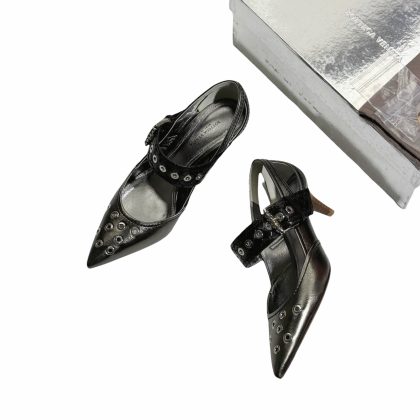 Bottega Veneta Metallic Studded Strap Heels 36.5