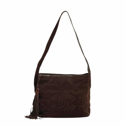 Chanel Suede CC Tortoise Tassel Shoulder Bag 1996-1997s
