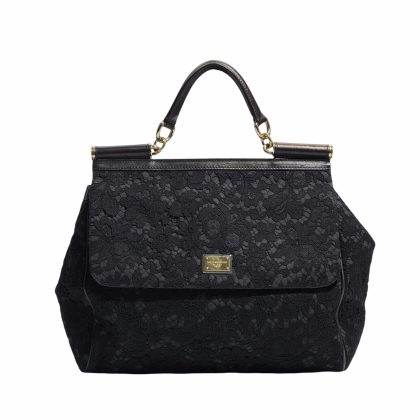 Dolce&Gabbana Miss Sicily Crochet Lace Top Handle Bag
